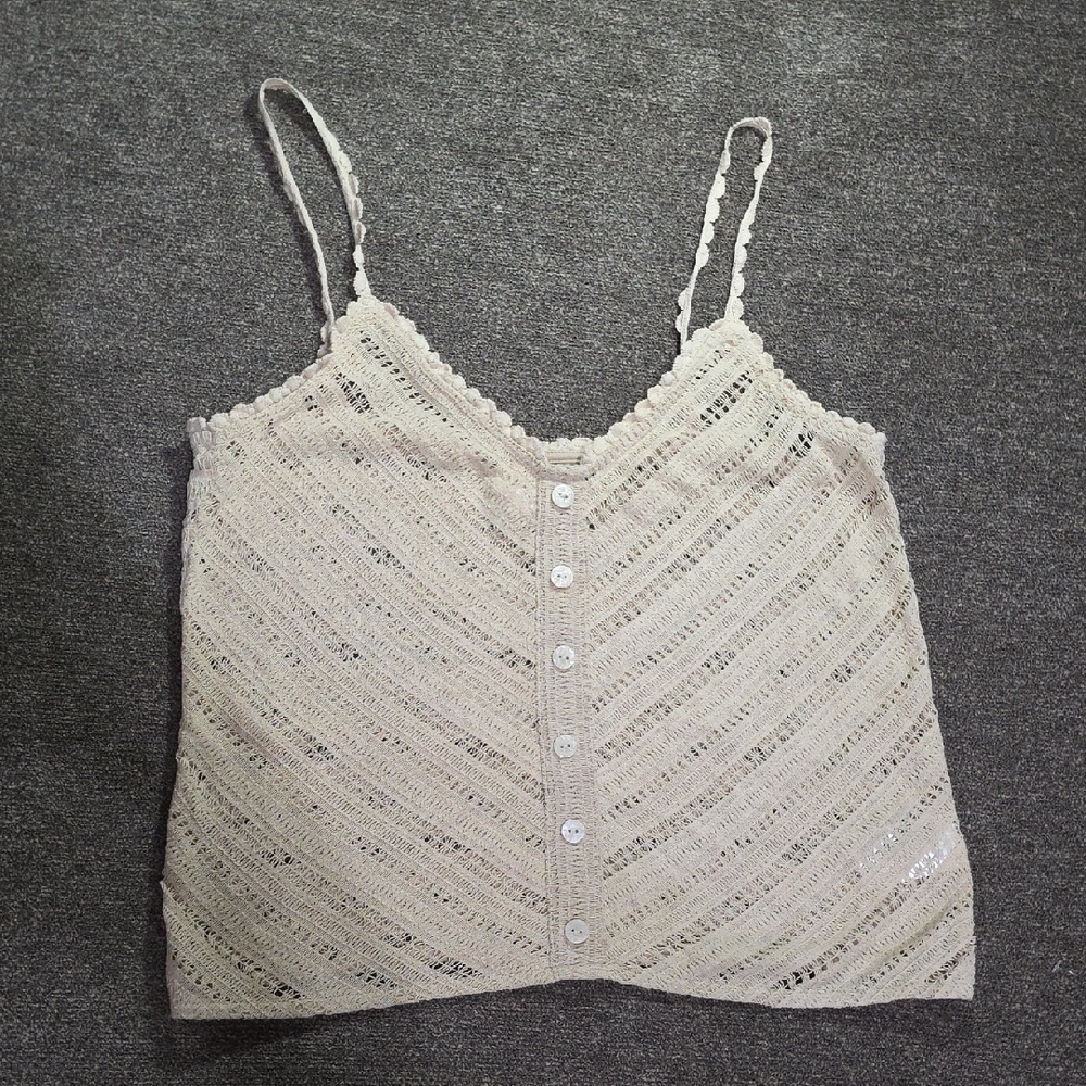 H&M Cream Lace Crochet Camisole Top